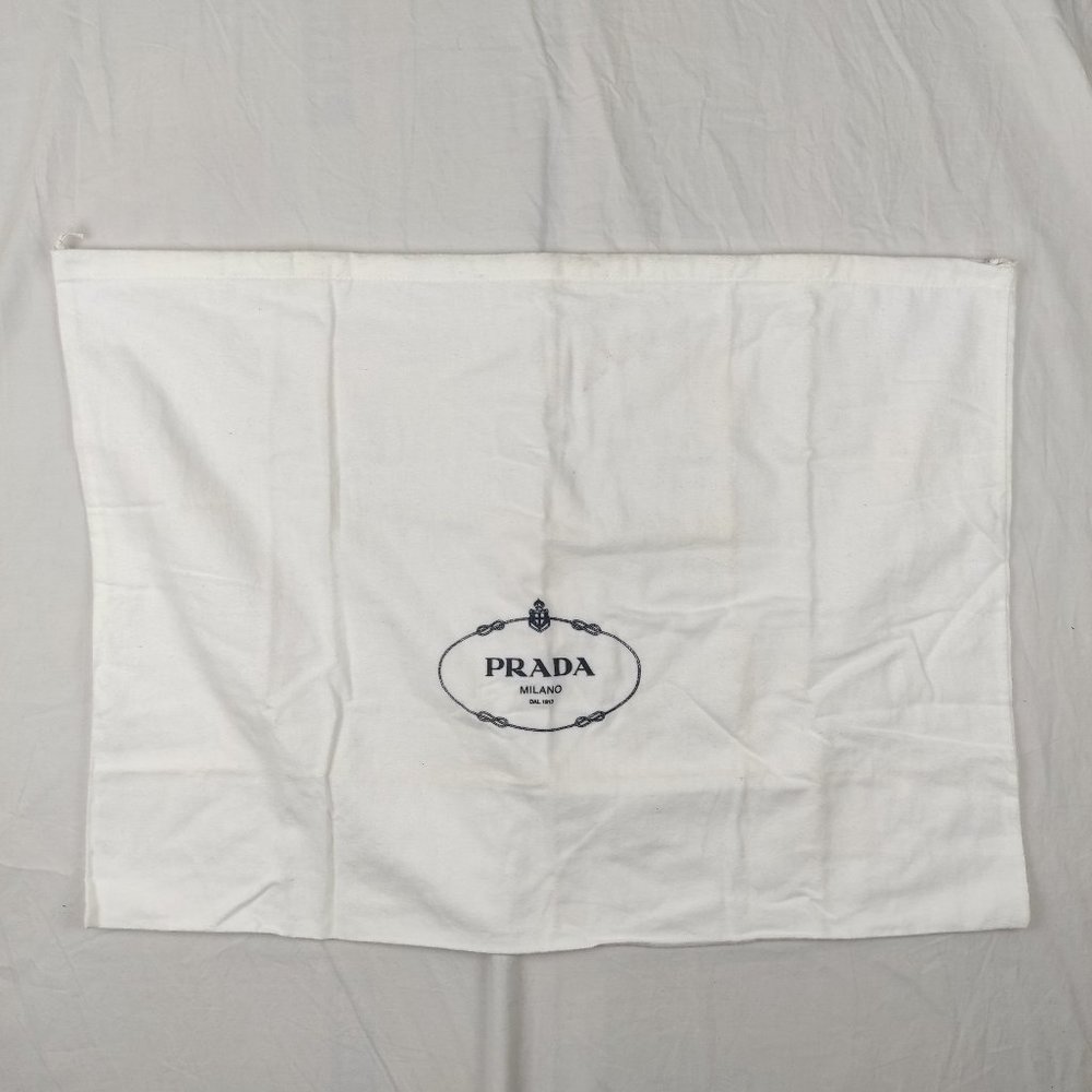 PRADA Milano Dust Bag White Logo Drawstring
